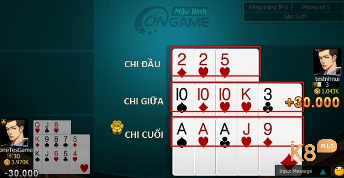 Poker mậu binh - Cùng K8 hướng dẫn cách chơi cho người mới