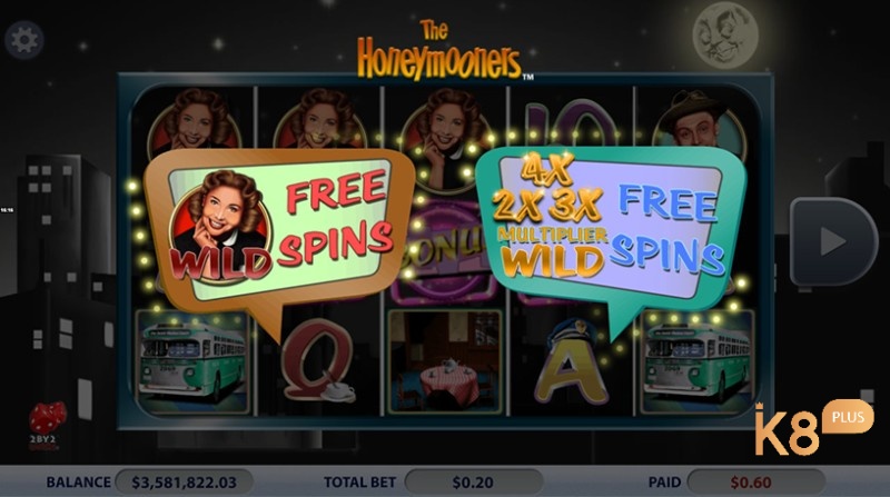 Honeymooners slot được phát hành bởi 2 By 2 Gaming