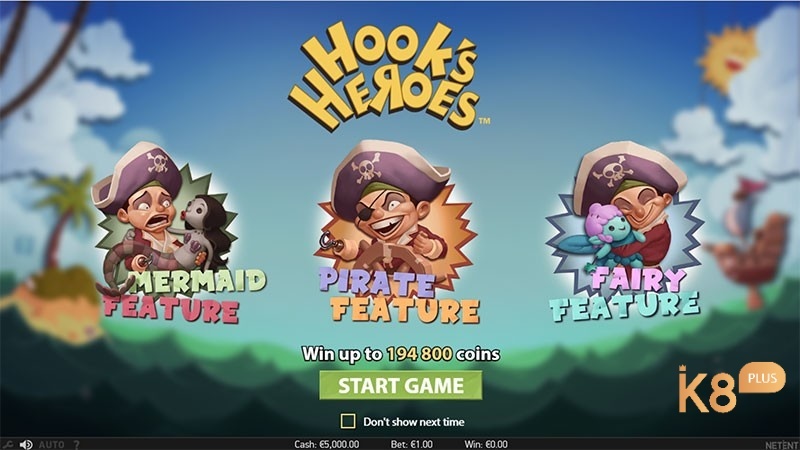 Hook's Heroes : Slot về chủ đề cướp biển của nhà NetEnt